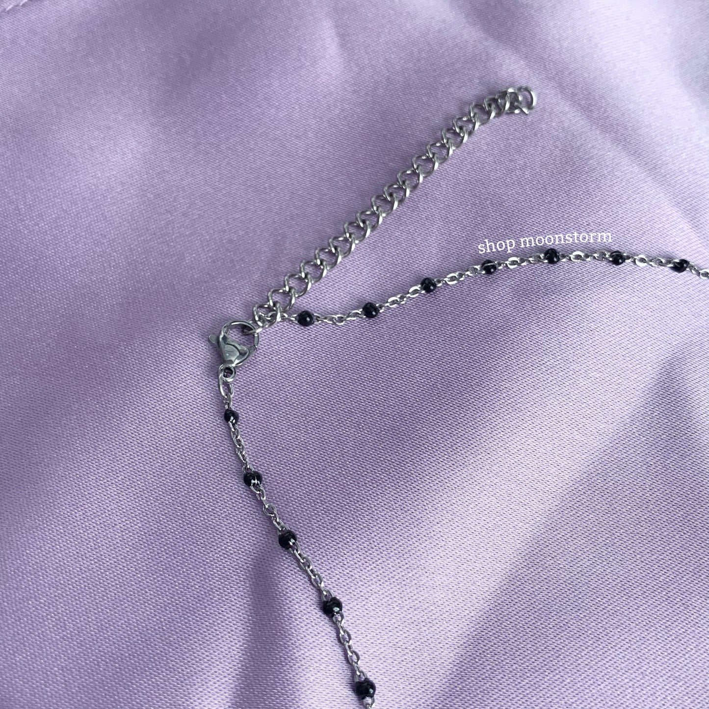 Black Heart Beaded Necklace