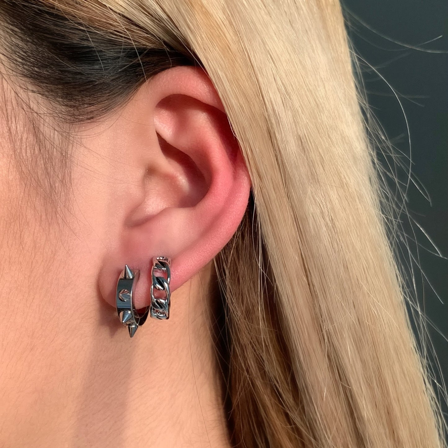 Spike + Safety Pin Mismatch Earrings