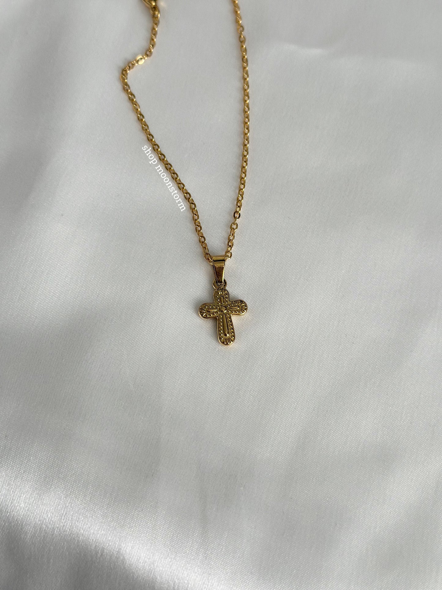 Vintage Gold Cross Necklace