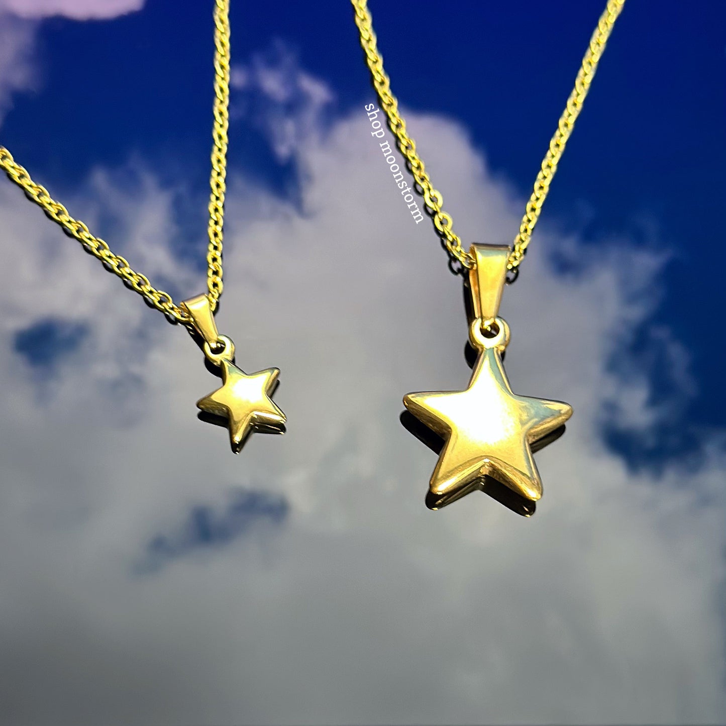 Gold Stellar Star Necklace Pack (Set of Two)