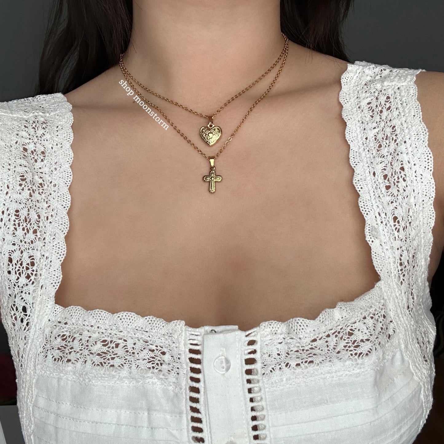 Vintage Gold Cross Necklace