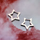 Silver Star Hoop Earrings (Smaller Version)
