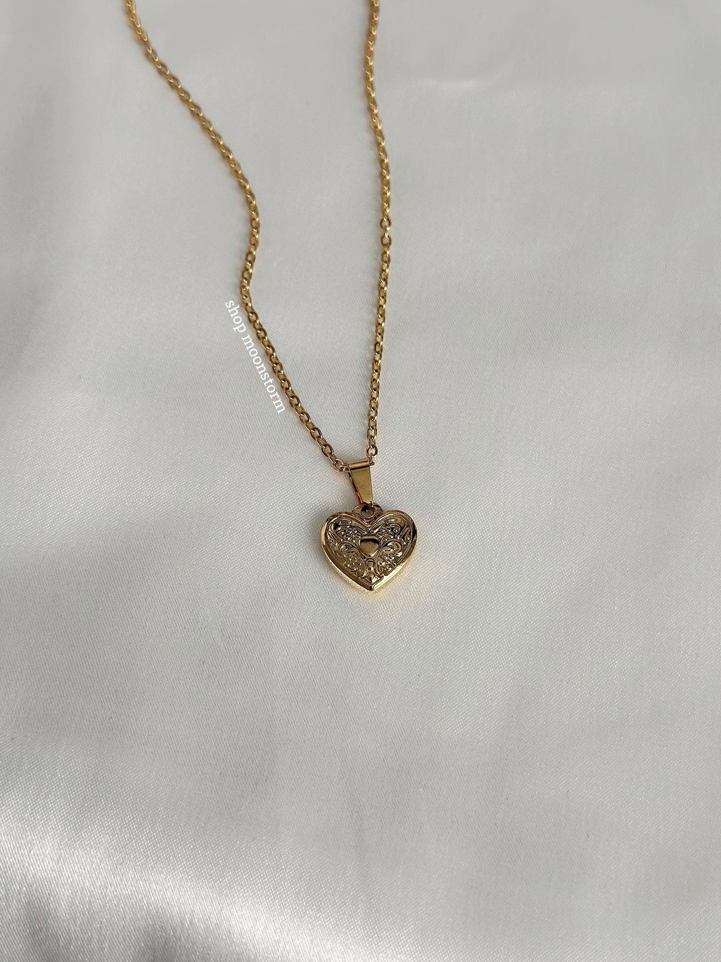 Vintage Gold Heart Necklace