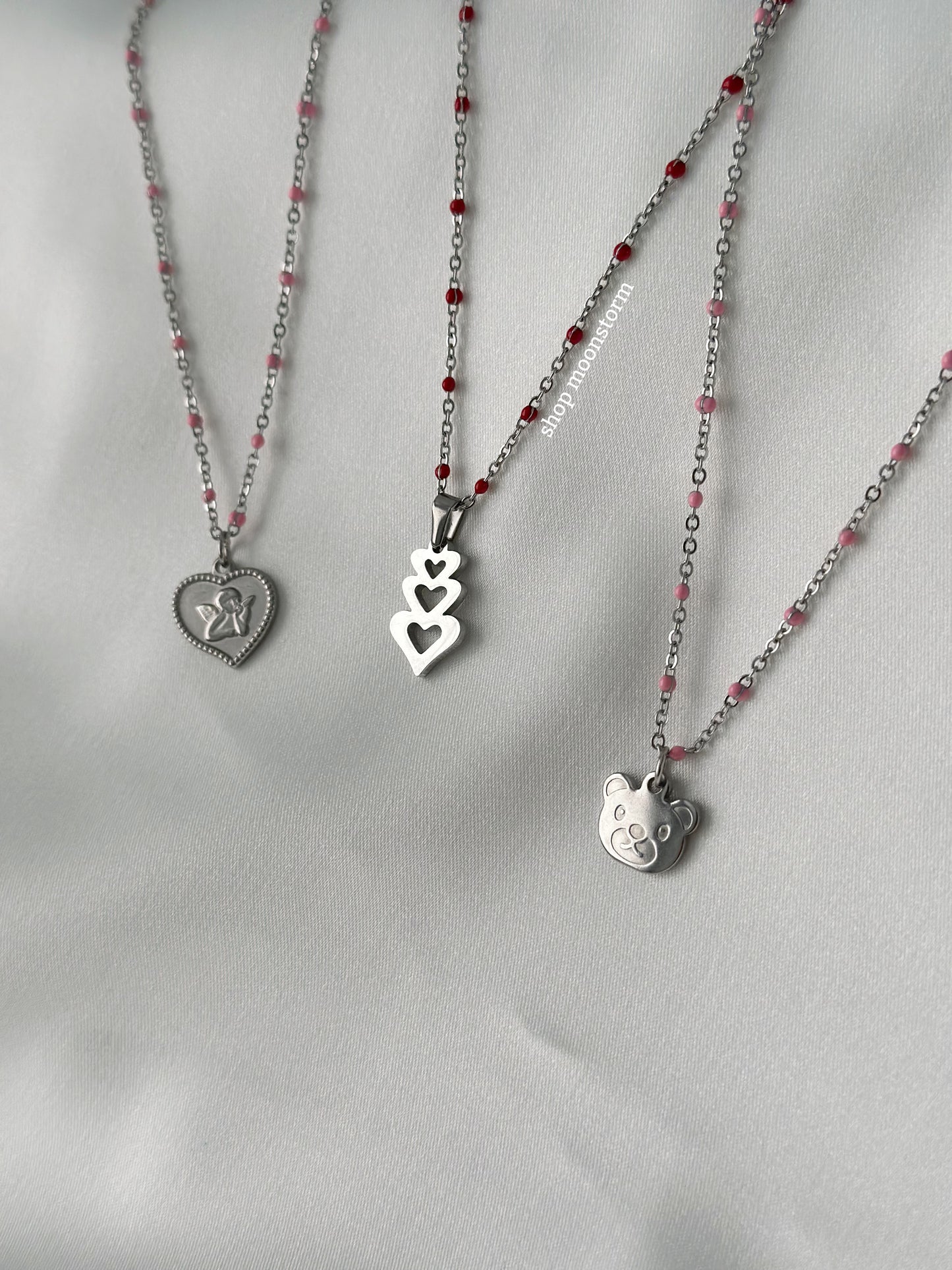 Triple Heart Beaded Necklace (Limited Edition)