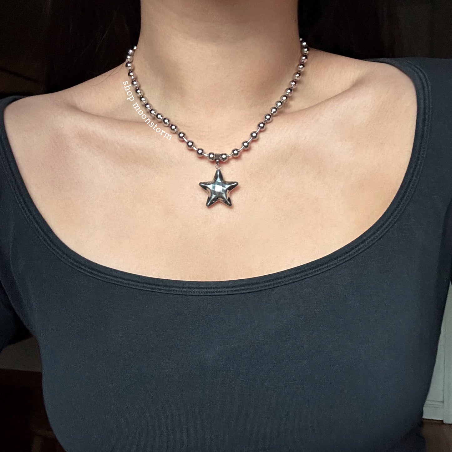 Disco Star Ball Chain Necklace