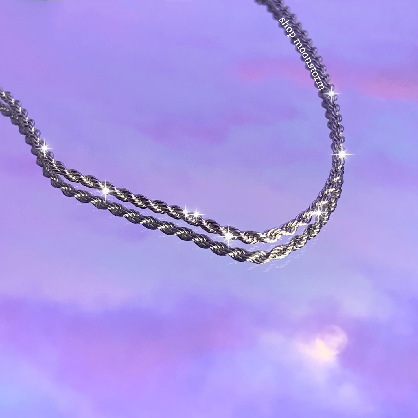 2mm Silver Rope Chain Necklace