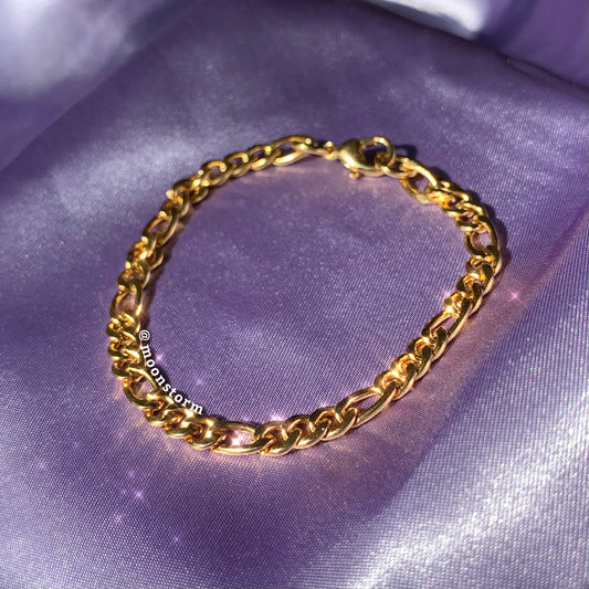 5mm Gold Figaro Bracelet